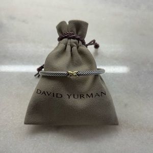 David Yurman X Classic Cable Station Bracelet - 18K Yellow Gold, 4mm